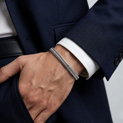 Gümüş Erkek Bileklik - 7