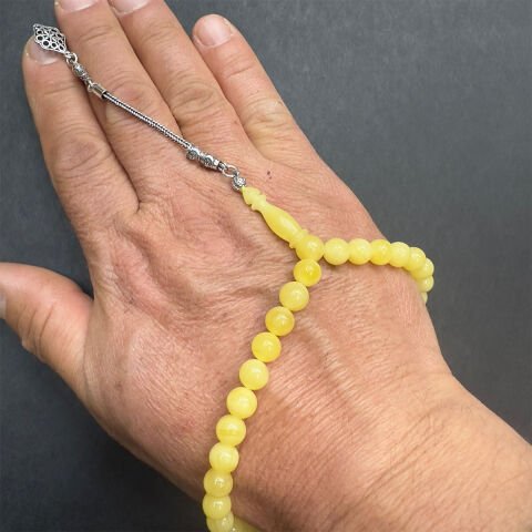 Kaliningrad Damla Kehribar Küre Tespih 7 (mm)-1