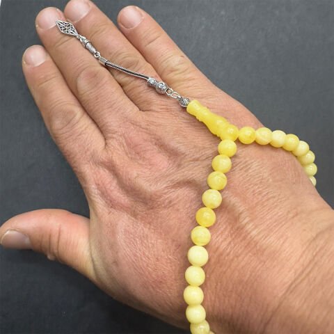 Kaliningrad Damla Kehribar Küre Tespih 7 (mm)-6