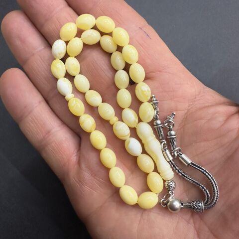 Akça Kaliningrad Damla Kehribar Beyzi Tespih 6,5*8,5 (mm)