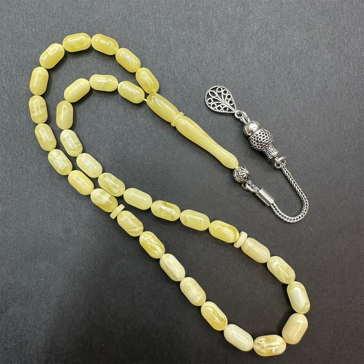 Akça Kaliningrad Damla Kehribar Tespih 5*9 (mm)