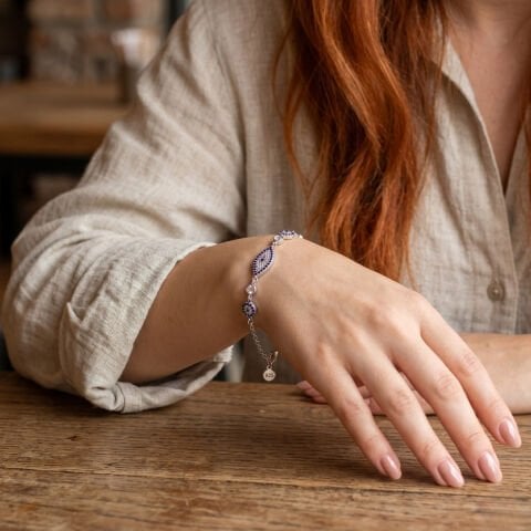 Zirkon Taşlı Gümüş Bileklik-3