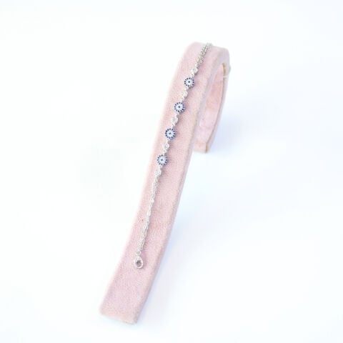 Zirkon Taşlı Gümüş Bileklik-5