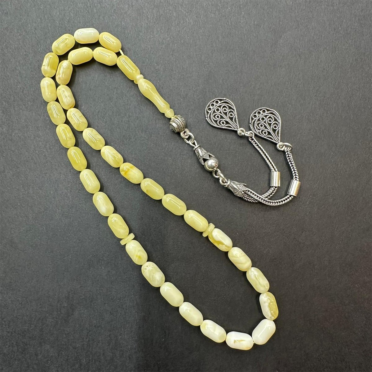 Akça Kaliningrad Damla Kehribar Tespih 5*9 (mm)-3