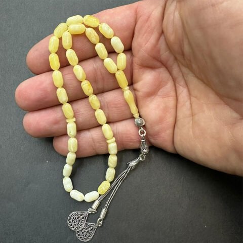 Akça Kaliningrad Damla Kehribar Tespih 5*9 (mm)-3