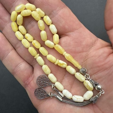 Akça Kaliningrad Damla Kehribar Tespih 5*9 (mm)-3