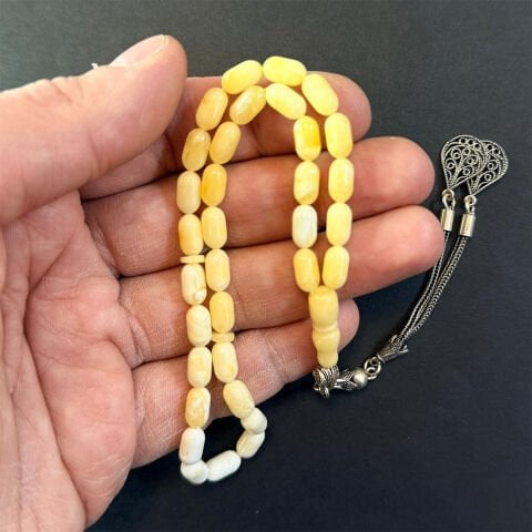 Akça Kaliningrad Damla Kehribar Tespih 5*9 (mm)-3