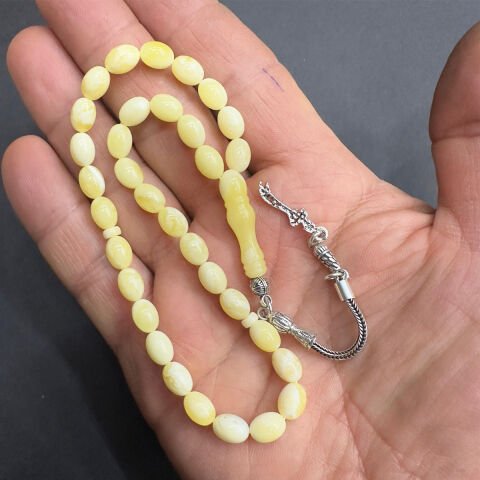 Akça Kaliningrad Damla Kehribar Beyzi Tespih 6*8 (mm)