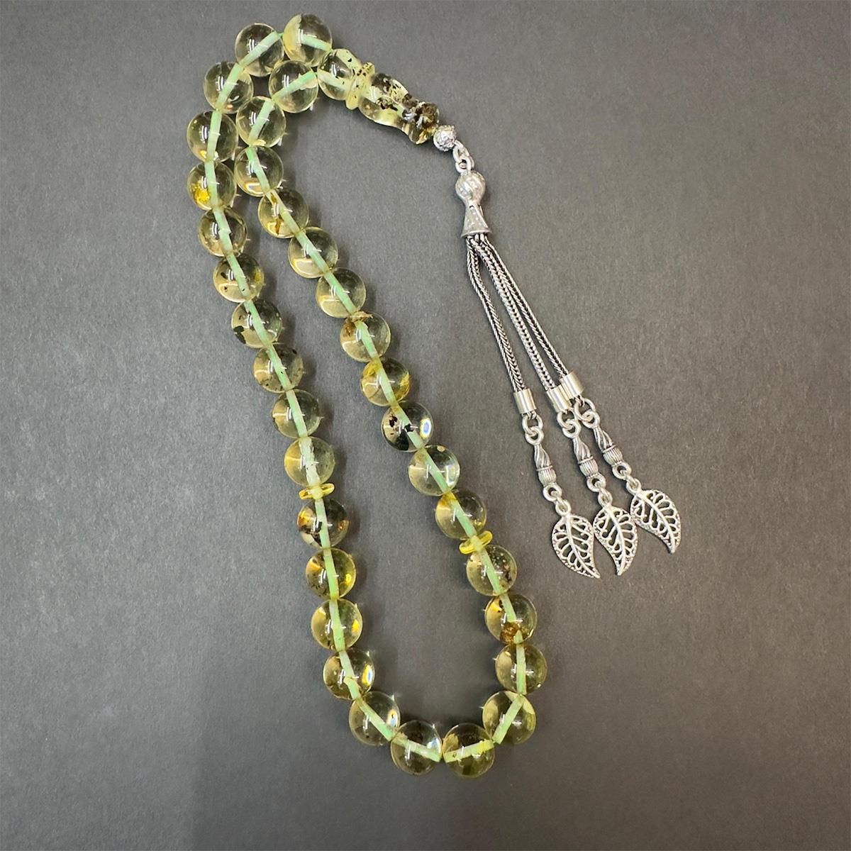 Toprak Fosilli Kaliningrad Damla Kehribar Tespih 9 (mm)