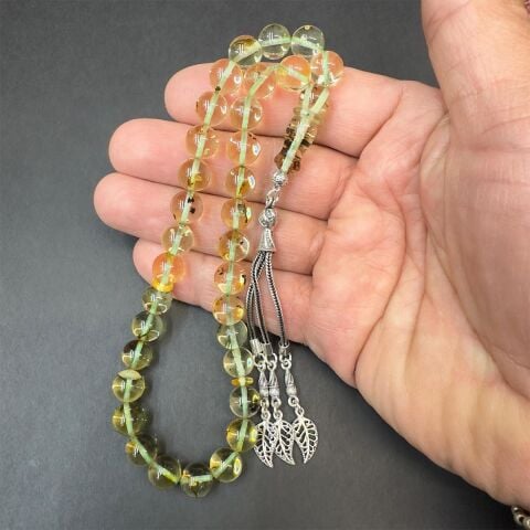 Toprak Fosilli Kaliningrad Damla Kehribar Tespih 9 (mm)