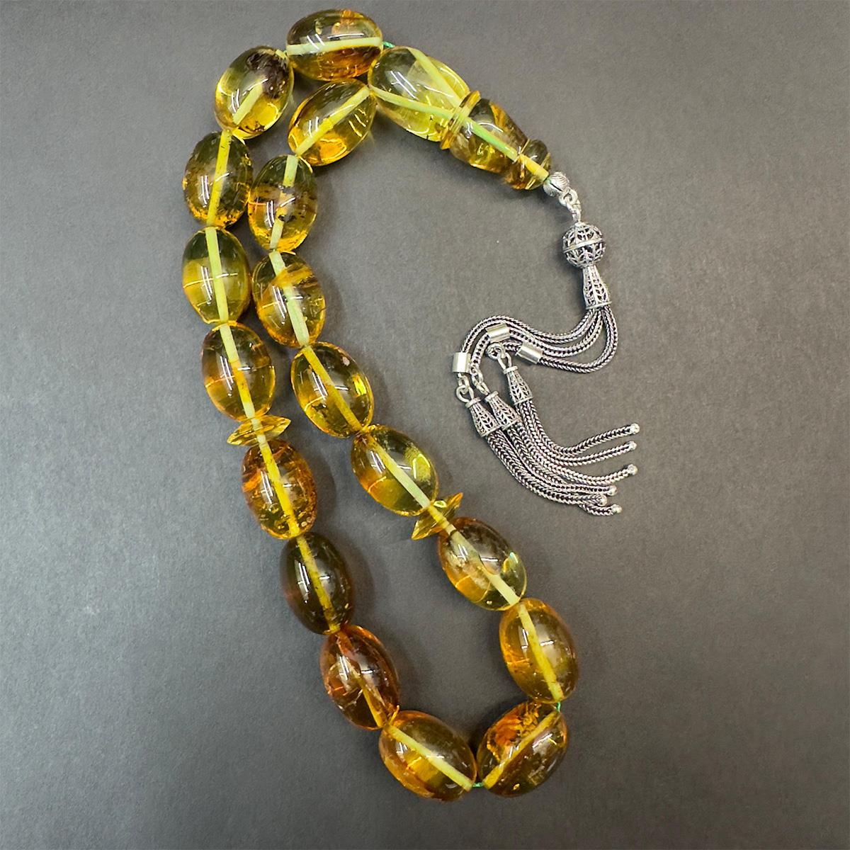 Maskot Toprak Fosilli Kaliningrad Damla Kehribar Tespih 13*18 (mm)