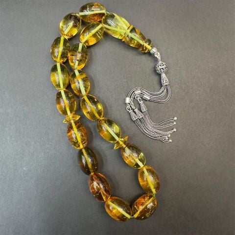 Maskot Toprak Fosilli Kaliningrad Damla Kehribar Tespih 13*18 (mm)