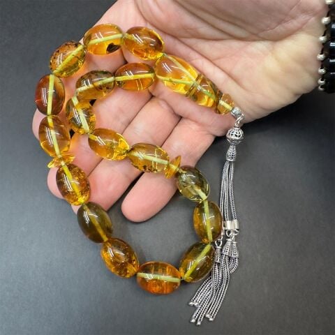 Maskot Toprak Fosilli Kaliningrad Damla Kehribar Tespih 13*18 (mm)