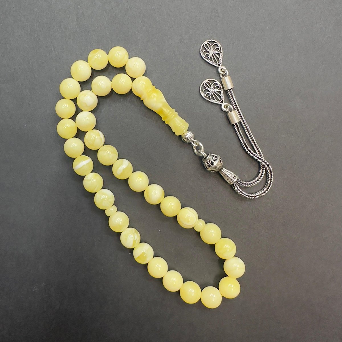 Akça Kaliningrad Damla Kehribar Küre Tespih 7 (mm)