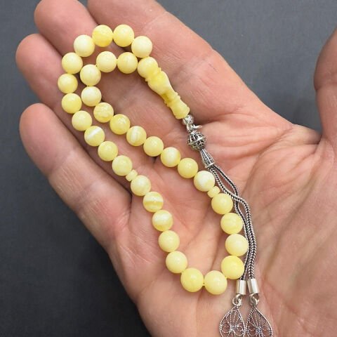 Akça Kaliningrad Damla Kehribar Küre Tespih 7 (mm)