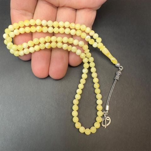 99 luk Akça Damla Kehribar Tespih 5 (mm) -1