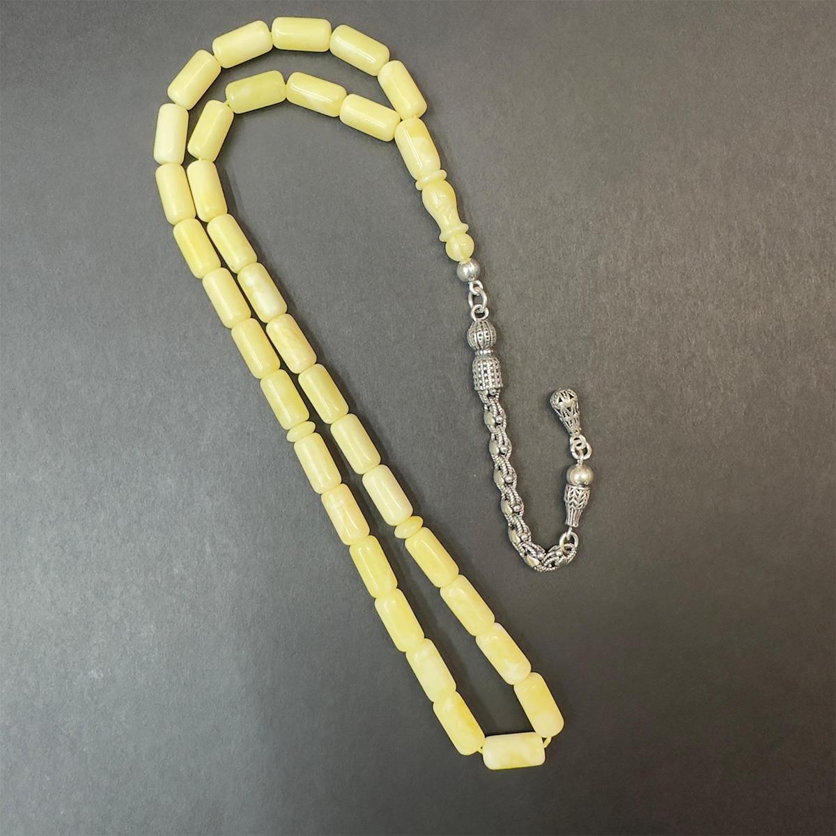 Akça Damla Kehribar Kapsül Tespih 6*11,5 (mm)