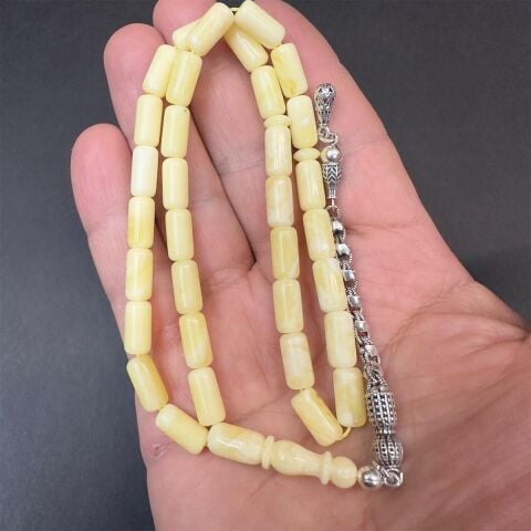 Akça Damla Kehribar Kapsül Tespih 6*11,5 (mm)