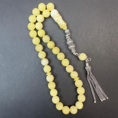 Akça Damla Kehribar Küre Tespih 8,5 (mm)