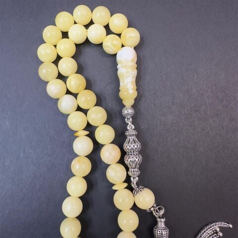 Akça Damla Kehribar Küre Tespih 8,5 (mm)