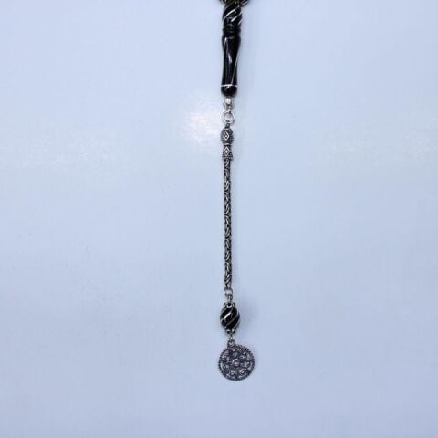 Çeşmi Bülbül İşlemeli Oltu Taşı Tespih Beyzi 7*10 (mm)