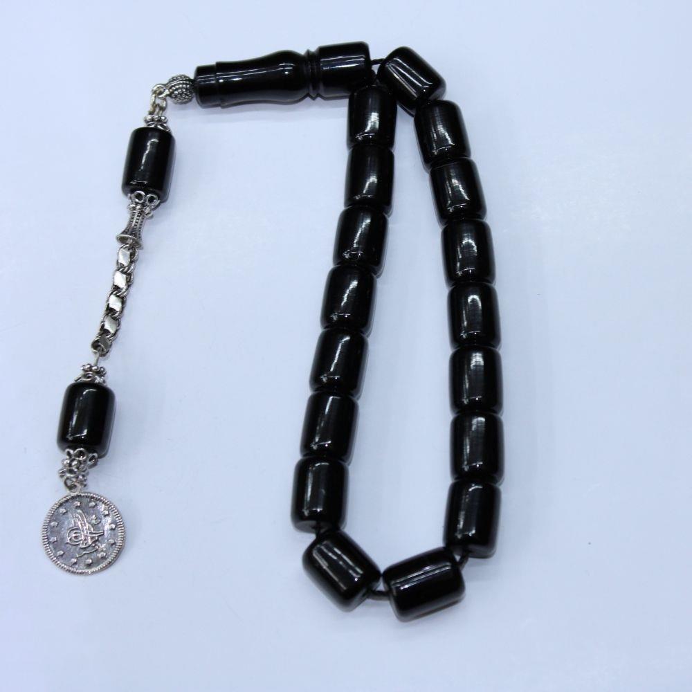 17'li Maskot Oltu Taşı Tespih Kapsül 11*14 (mm)