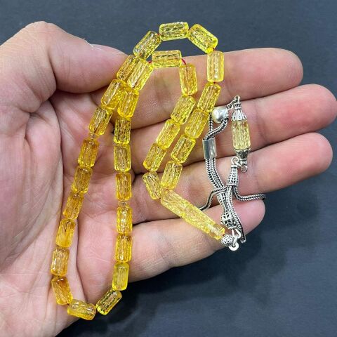 Kalem İşçilikli Kaliningrad Damla Kehribar Tespih 5,5*10 (mm)