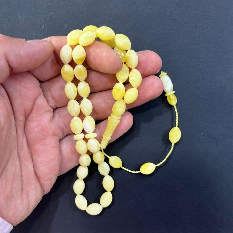 Sistemli Akça Kaliningrad Damla Kehribar Tespih 7,5*11 (mm)