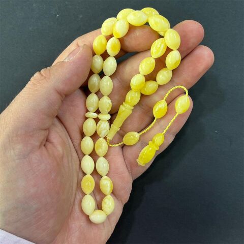 Sistemli Akça Kaliningrad Damla Kehribar Tespih 7,5*11 (mm)