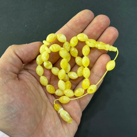 Sistemli Akça Kaliningrad Damla Kehribar Tespih 7.5*11 (mm)