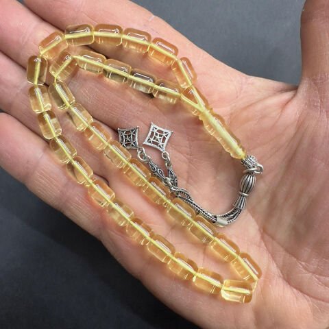 Şeffaf Kaliningrad Damla Kehribar Kapsül Tespih 6,5*9 (mm)