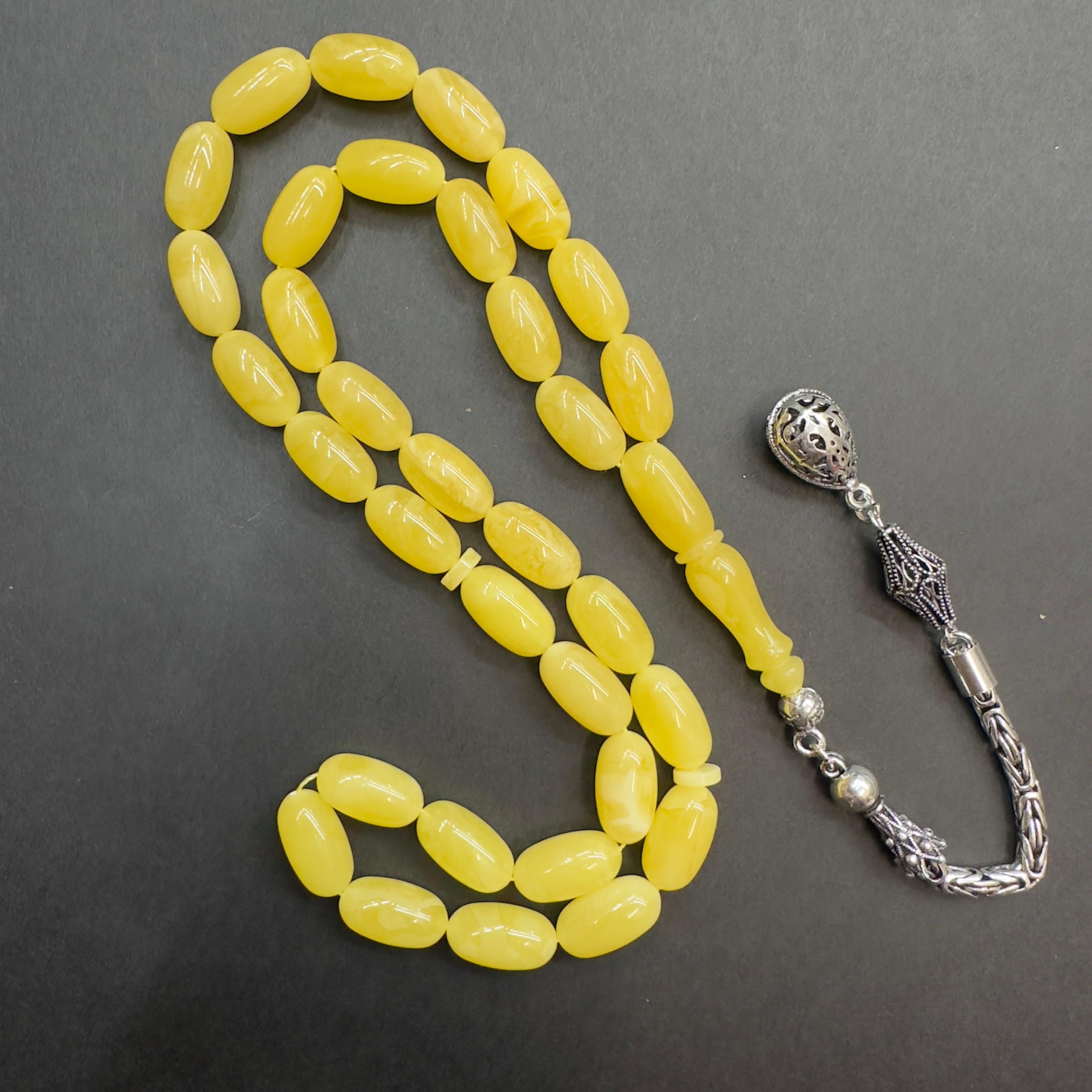 Kaliningrad Damla Kehribar Kapsül Tespih 8*14,5 (mm)-1