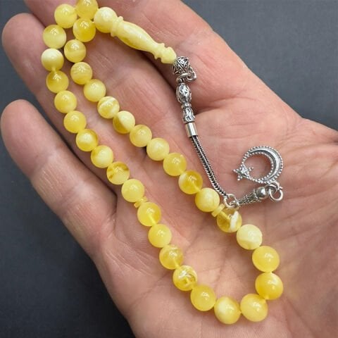 N.N Kaliningrad Damla Kehribar Küre Tespih 7 (mm)