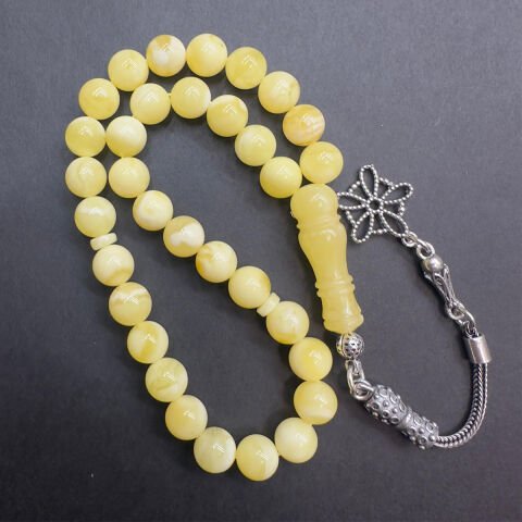 Akça Kaliningrad Damla Kehribar Küre Tespih 7 (mm)