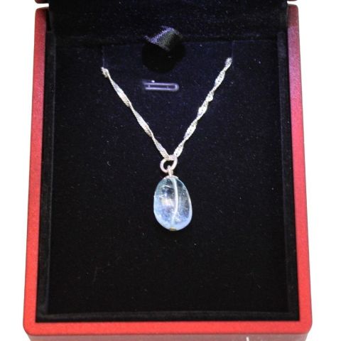 Mavi Topaz Taşı Kolye