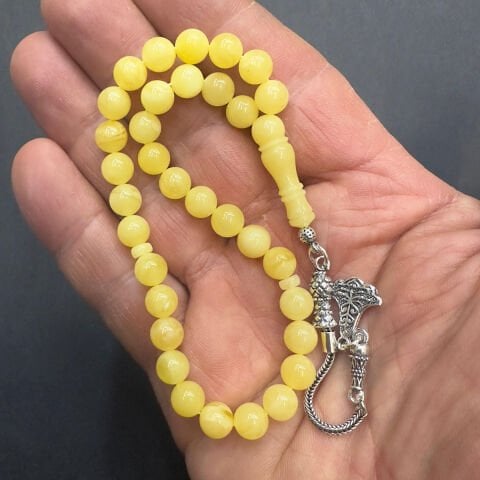 Kaliningrad Damla Kehribar Küre Tespih 7 (mm)-1