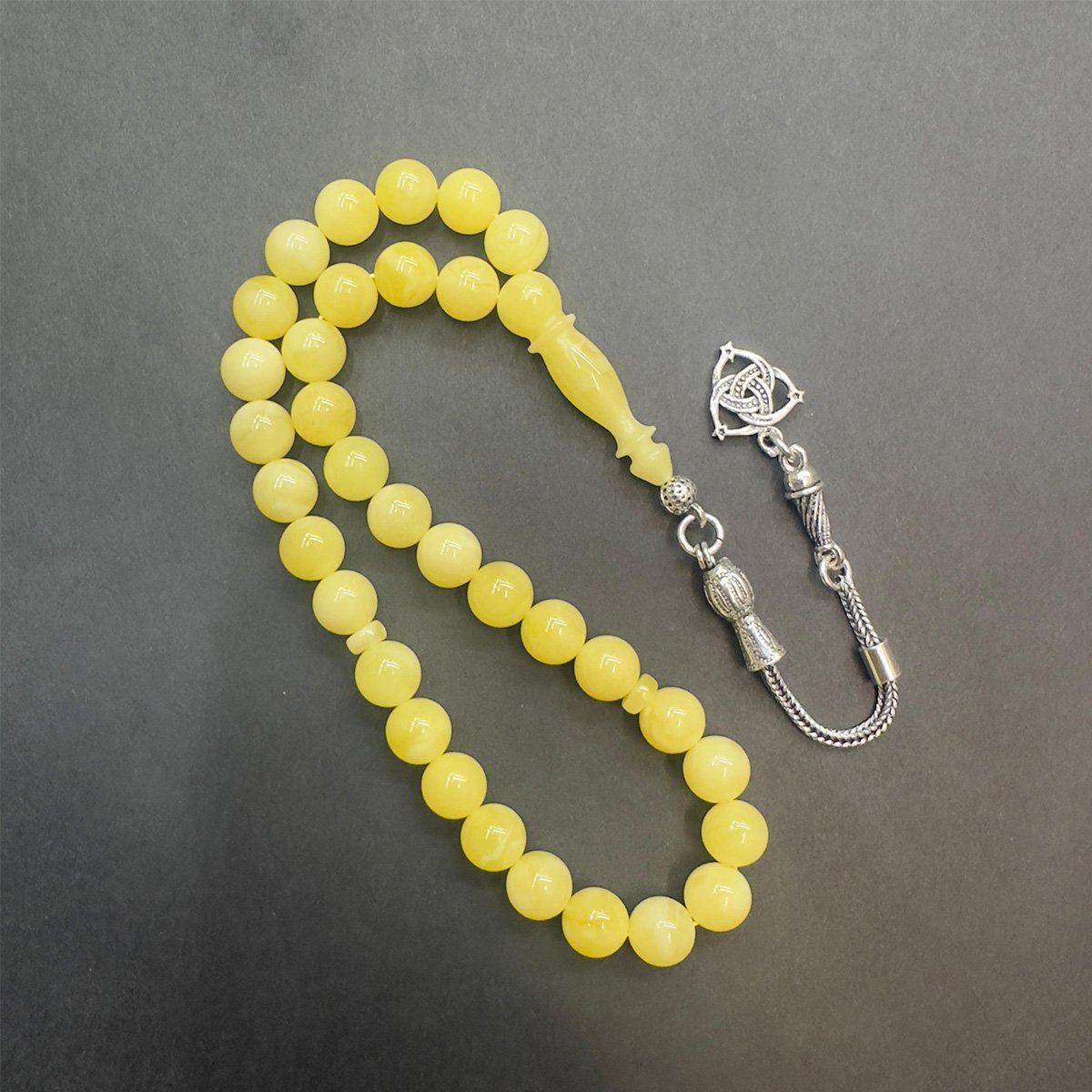 Kaliningrad Damla Kehribar Küre Tespih 7 (mm)-3