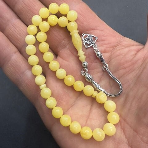 Kaliningrad Damla Kehribar Küre Tespih 7 (mm)-3