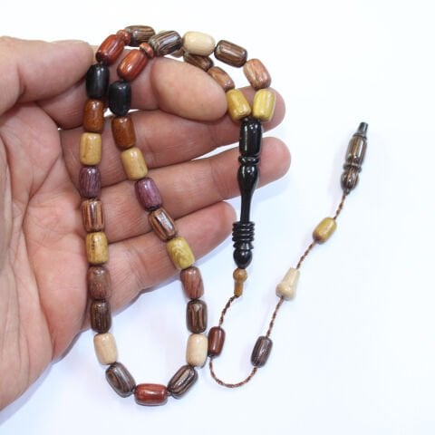 Yerli Atölye İşçiliği Kapsül Karma Ağaç Tespih 7*10,5 (mm)