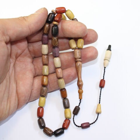 Yerli Atölye İşçiliği Kapsül Karma Ağaç Tespih 7*10,5 (mm)