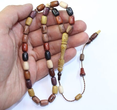 Yerli Atölye İşçiliği Kapsül Karma Ağaç Tespih 7*10,5 (mm)