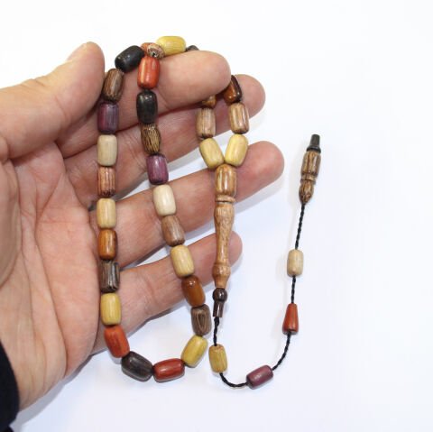 Yerli Atölye İşçiliği Kapsül Karma Ağaç Tespih 7*10,5 (mm)