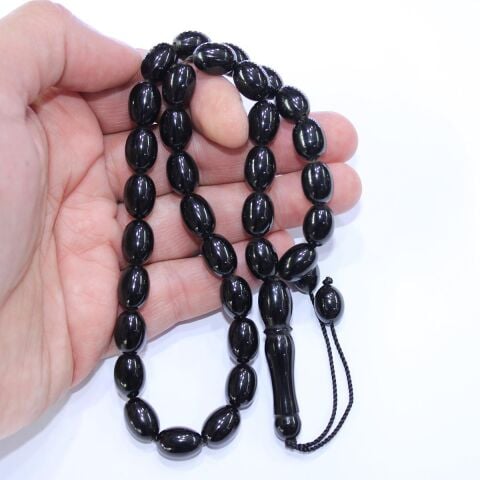 Oltu Taşı Tespih Yumuta Kesim 9*12,5 (mm)