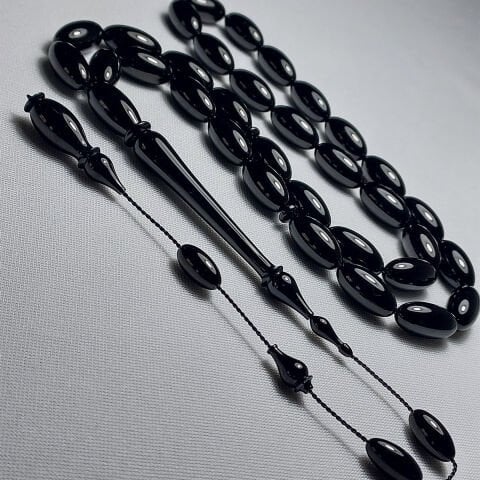 Usta İşi Oltu Taşı Tespih 8*16 (mm)