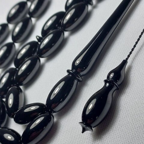 Usta İşi Oltu Taşı Tespih 8*16 (mm)