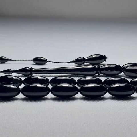 Usta İşi Oltu Taşı Tespih 8*16 (mm)