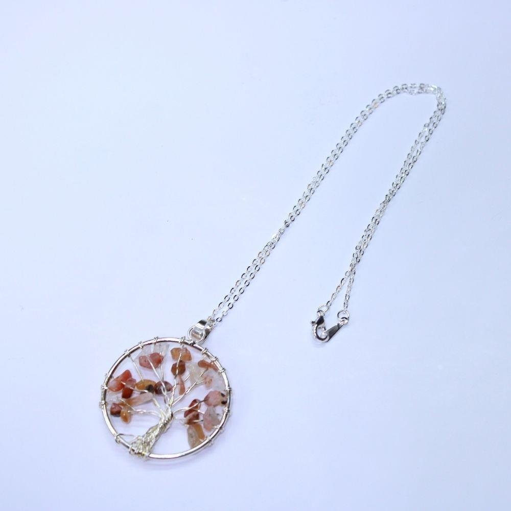 Akik Taşı Hayat Ağacı Kolye