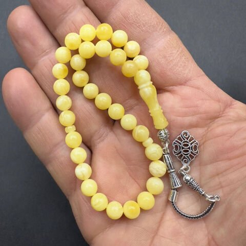 Kaliningrad Damla Kehribar Küre Tespih 6,5 (mm)-3