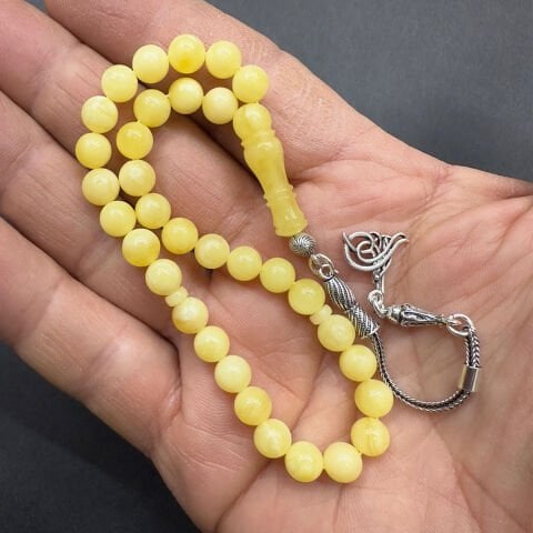 Kaliningrad Damla Kehribar Küre Tespih 6,5 (mm)-5