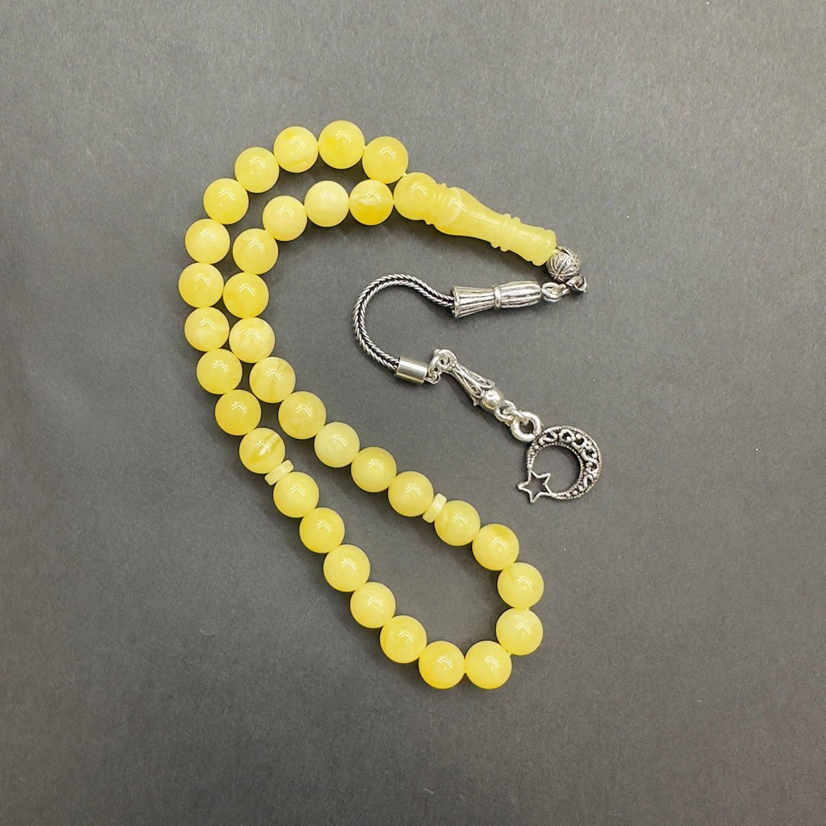 Kaliningrad Damla Kehribar Küre Tespih 6.5 (mm)-3